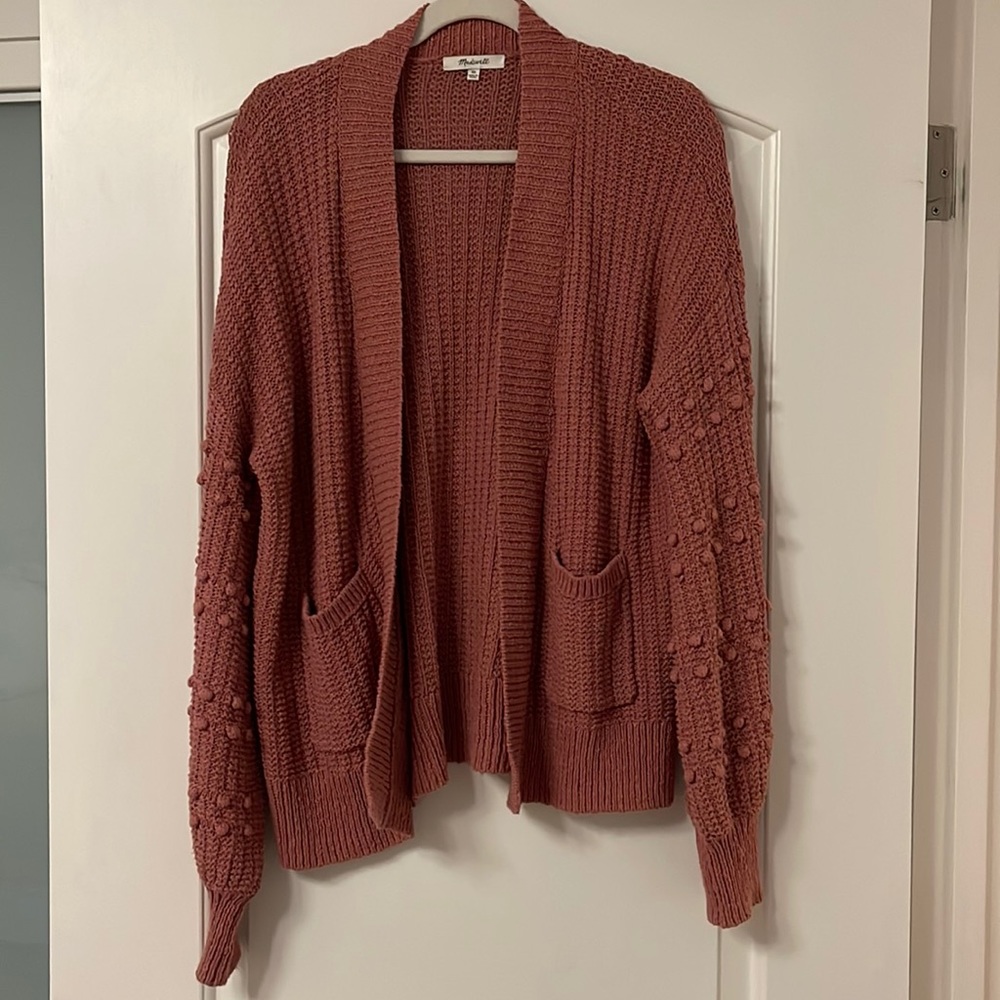 Mauve open cardigan sweater
